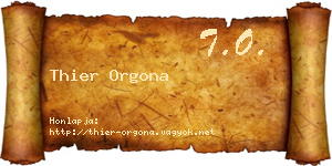 Thier Orgona névjegykártya